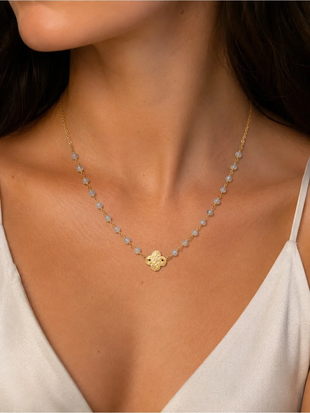 Gold Clover Pendant Necklace- Handmade